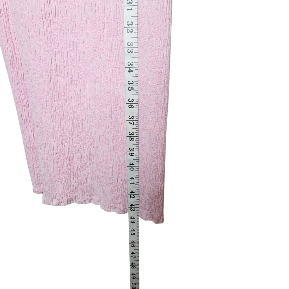 Vintage Sleeveless Maxi Dress Pink Textured Lace Trim Summer Casual Size M - Picture 6 of 8